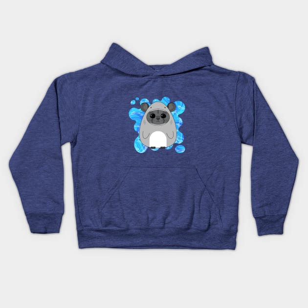 Chinchilla Shark Kids Hoodie by Moonlight Gems Art